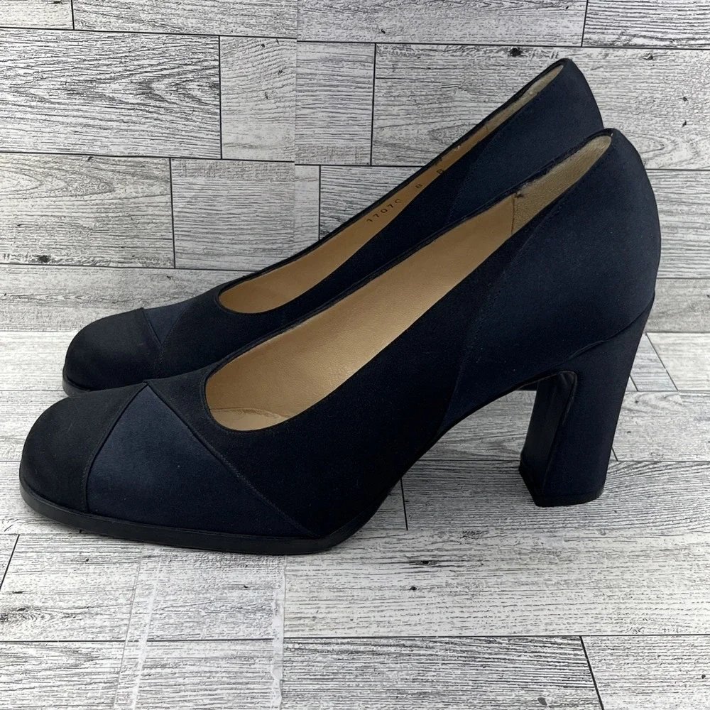 Bottega Veneta Black Blue Satin 3.5